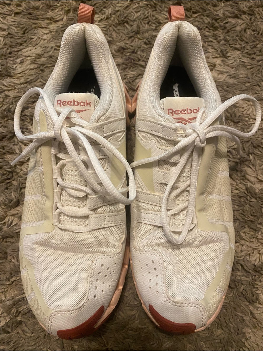 Reebok Women’s Zigtech Cream & Pink Mauve Runner Sneakers